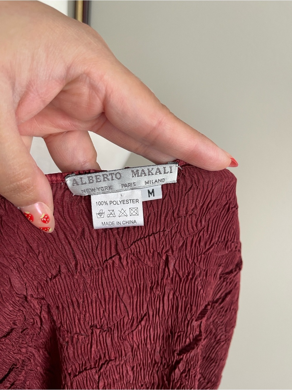 Alberto Makali Sleeveless Ruched Beaded Top in Deep Wine - Picture 7 of 7